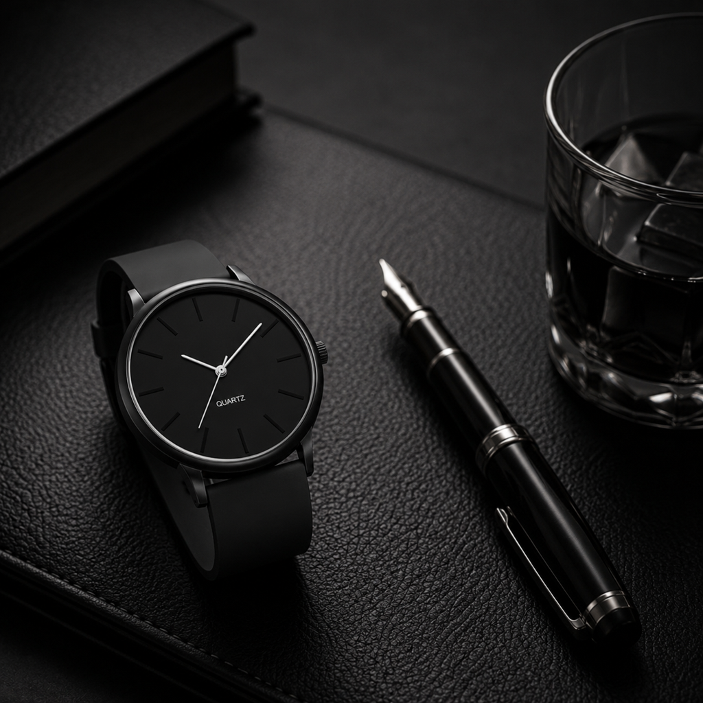 QUARTZ Watch ( Black )